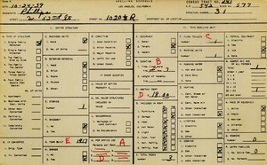 WPA household census for 1020 W 52ND, Los Angeles