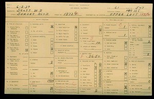 WPA household census for 1273 SUNSET BLVD, Los Angeles