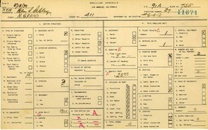 WPA household census for 411 N GRAND, Los Angeles