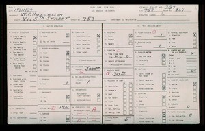 WPA household census for 753 W 5TH STREET, Los Angeles County