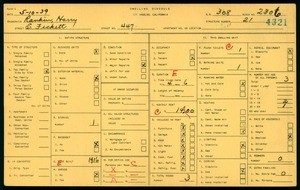 WPA household census for 447 SO FICKETT, Los Angeles