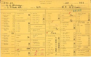 WPA household census for 219 S OLIVE, Los Angeles