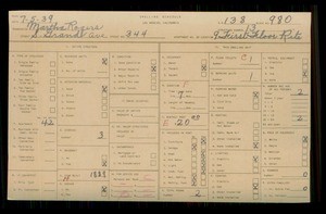 WPA household census for 344 S GRAND AVENUE, Los Angeles