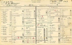WPA household census for 4416 WALL, Los Angeles