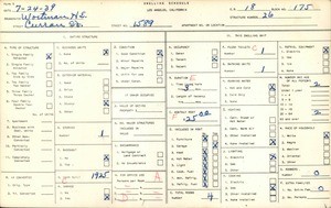 WPA household census for 1589 CURRAN STREET, Los Angeles