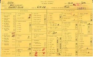 WPA household census for 618 W SUNSET BLVD, Los Angeles