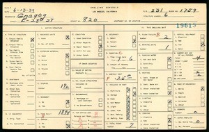 WPA household census for 820 EAST 28TH STREET, Los Angeles