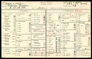WPA household census for 216 EAST 111TH STREET, Los Angeles County