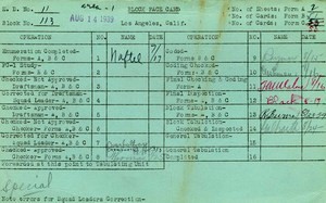 WPA block face card for household census of Sunset, Maltman, Griffith Park, Effie Streets, in Los Angeles