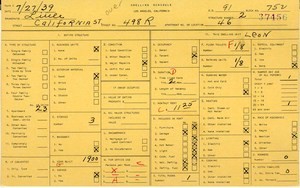 WPA household census for 498 CALIFORNIA, Los Angeles