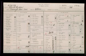 WPA household census for 3500 ARROYO SECO AVENUE, Los Angeles