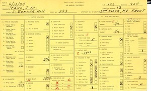 WPA household census for 333 S BUNKER HILL, Los Angeles