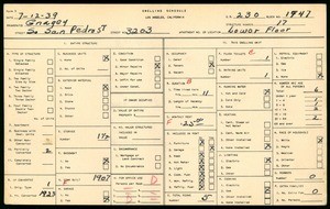 WPA household census for 3203 SOUTH SAN PEDRO STREET, Los Angeles
