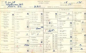 WPA household census for 2311 AVON STREET, Los Angeles