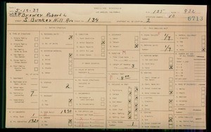 WPA household census for 134 S BUNKER HILL AVENUE, Los Angeles