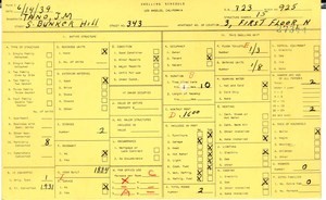 WPA household census for 343 S BUNKER HILL, Los Angeles