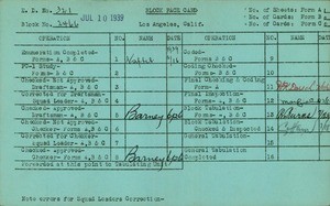 WPA block face card for household census (block 2466) in Los Angeles