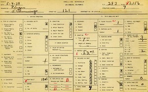 WPA household census for 121 S CUMMINGS, Los Angeles