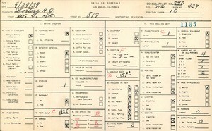 WPA household census for 817 WEST I STREET, Los Angeles County
