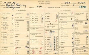 WPA household census for 917 CALZONA, Los Angeles