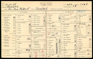 WPA household census for 3207 1/2 SOUTH SAN PEDRO STREET, Los Angeles