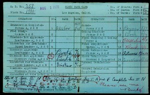 WPA block face card for household census of Avenue 25, Avenue 23, Pasadena Street, in Los Angeles County