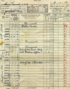 WPA blocklist of household censuses for 3rd, Ford, Gratian, Humphreys Streets
