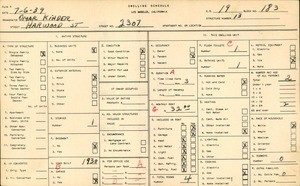 WPA household census for 2307 HARWOOD STREET, Los Angeles
