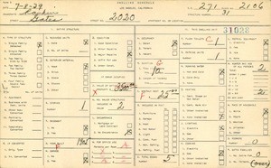 WPA household census for 2020 GATES, Los Angeles