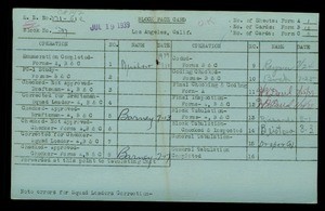WPA block face card for household census of Exposition, Imperial Streets, in Los Angeles County
