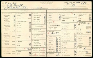 WPA household census for 219 MARKET STREET, Los Angeles County