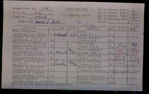 WPA block face card for household census (block 1002D) in Los Angeles County