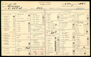 WPA household census for 520 EAST 32ND STREET, Los Angeles