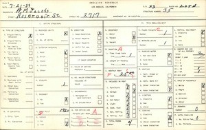 WPA household census for 2717 RESERVOIR ST, Los Angeles