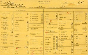 WPA household census for 1729 W SUNSET, Los Angeles