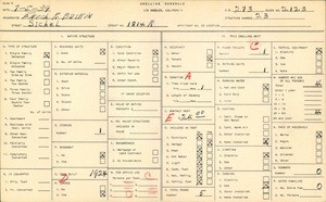 WPA household census for 1814 SICHEL, Los Angeles
