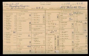WPA household census for 243 S OLIVE STREET, Los Angeles