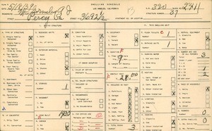 WPA household census for 3692 1/2 PERCY STREET, Los Angeles