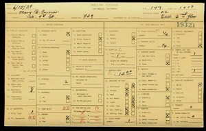 WPA household census for 929 W 9TH, Los Angeles