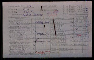 WPA block face card for household census of 33rd, Strongs Streets, in Los Angeles County