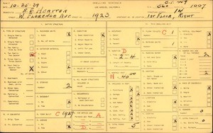 WPA household census for 1923 W FLORENCE AVE, Los Angeles County