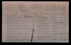 WPA block face card for household census (block 715) in Los Angeles County
