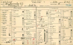 WPA household census for 3622 PERCY STREET, Los Angeles