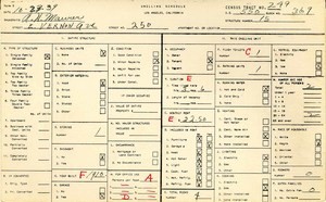WPA household census for 250 E VERNON, Los Angeles