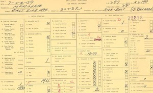 WPA household census for 3023 EASTSIDE, Los Angeles