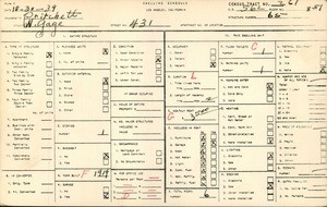 WPA household census for 431 WEST GAGE, Los Angeles County