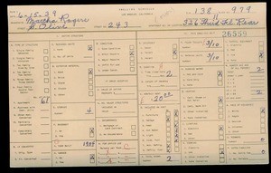 WPA household census for 243 S OLIVE STREET, Los Angeles
