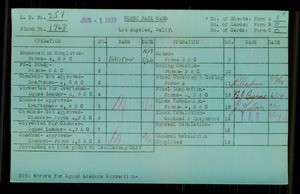 WPA block face card for household census (block 1968) in Los Angeles