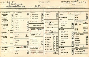 WPA household census for 1633 WEST MANCHESTER AVE, Los Angeles County