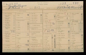 WPA household census for 317 S OLIVE, Los Angeles
